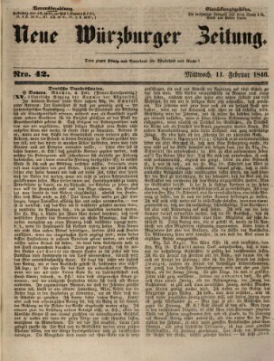 Neue Würzburger Zeitung Mittwoch 11. Februar 1846