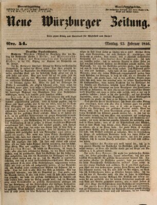 Neue Würzburger Zeitung Montag 23. Februar 1846