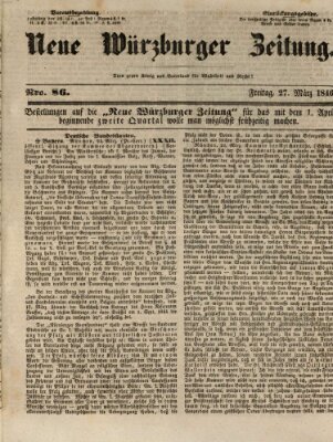 Neue Würzburger Zeitung Freitag 27. März 1846
