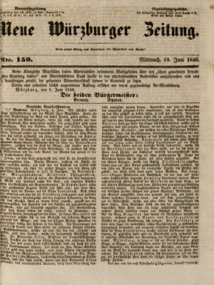 Neue Würzburger Zeitung Mittwoch 10. Juni 1846