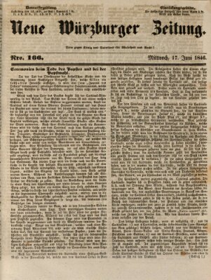 Neue Würzburger Zeitung Mittwoch 17. Juni 1846