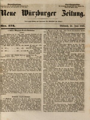 Neue Würzburger Zeitung Mittwoch 24. Juni 1846
