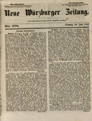 Neue Würzburger Zeitung Montag 29. Juni 1846