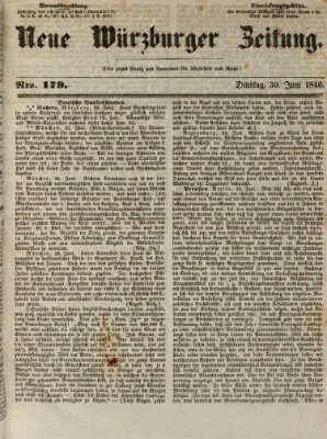 Neue Würzburger Zeitung Dienstag 30. Juni 1846