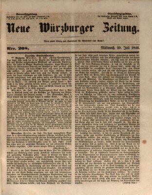 Neue Würzburger Zeitung Mittwoch 29. Juli 1846