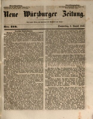 Neue Würzburger Zeitung Donnerstag 6. August 1846