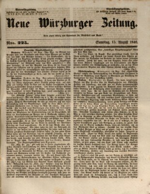 Neue Würzburger Zeitung Samstag 15. August 1846
