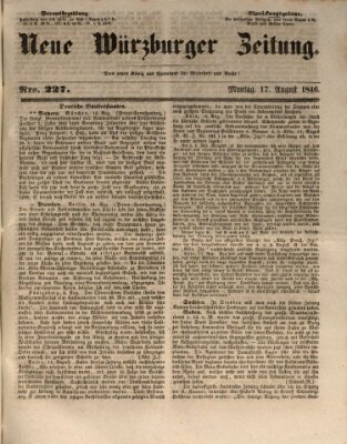 Neue Würzburger Zeitung Montag 17. August 1846