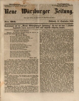 Neue Würzburger Zeitung Mittwoch 23. September 1846