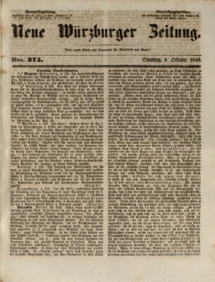 Neue Würzburger Zeitung Sonntag 4. Oktober 1846