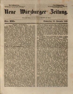 Neue Würzburger Zeitung Donnerstag 26. November 1846