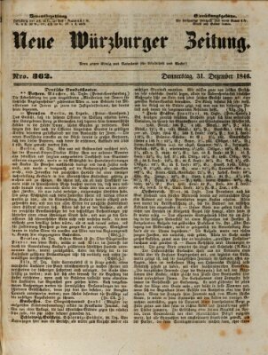 Neue Würzburger Zeitung Donnerstag 31. Dezember 1846