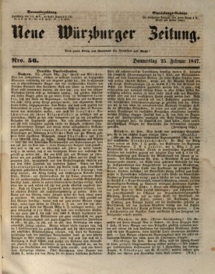 Neue Würzburger Zeitung Donnerstag 25. Februar 1847