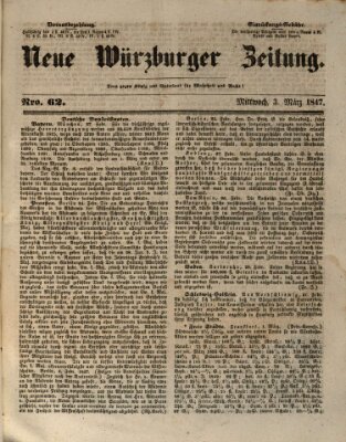 Neue Würzburger Zeitung Mittwoch 3. März 1847