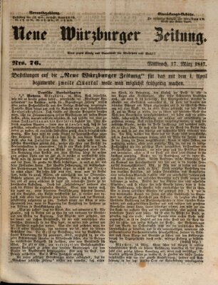 Neue Würzburger Zeitung Mittwoch 17. März 1847