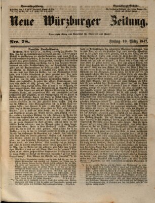 Neue Würzburger Zeitung Freitag 19. März 1847