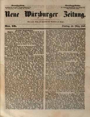 Neue Würzburger Zeitung Dienstag 30. März 1847