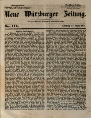 Neue Würzburger Zeitung Dienstag 27. April 1847
