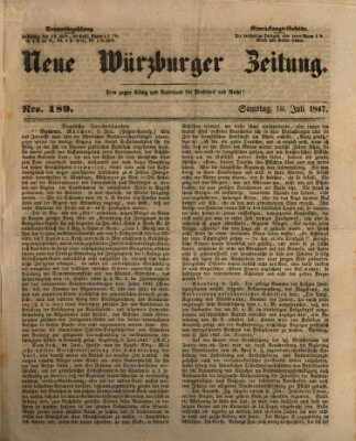 Neue Würzburger Zeitung Samstag 10. Juli 1847