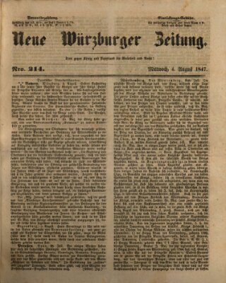 Neue Würzburger Zeitung Mittwoch 4. August 1847