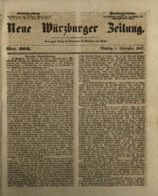 Neue Würzburger Zeitung Montag 1. November 1847