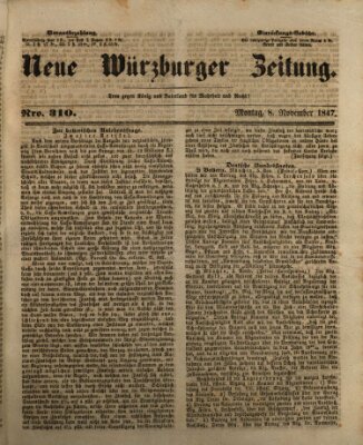 Neue Würzburger Zeitung Montag 8. November 1847