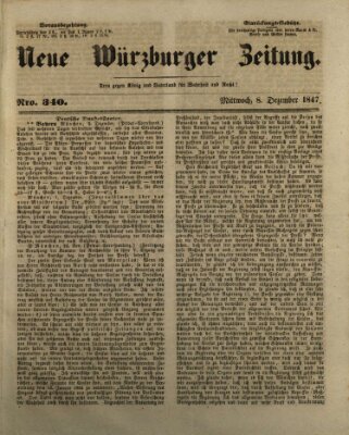 Neue Würzburger Zeitung Mittwoch 8. Dezember 1847