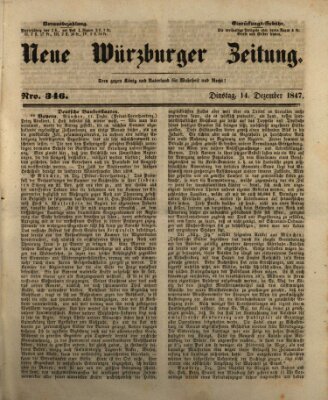 Neue Würzburger Zeitung Dienstag 14. Dezember 1847