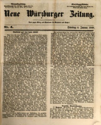 Neue Würzburger Zeitung Dienstag 4. Januar 1848