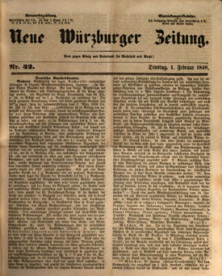 Neue Würzburger Zeitung Dienstag 1. Februar 1848