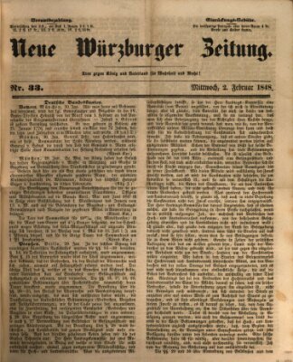 Neue Würzburger Zeitung Mittwoch 2. Februar 1848