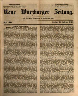 Neue Würzburger Zeitung Freitag 18. Februar 1848