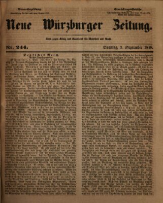 Neue Würzburger Zeitung Sonntag 3. September 1848