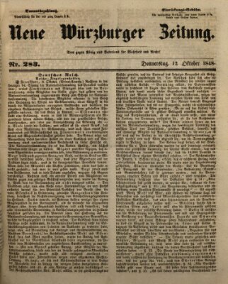 Neue Würzburger Zeitung Donnerstag 12. Oktober 1848
