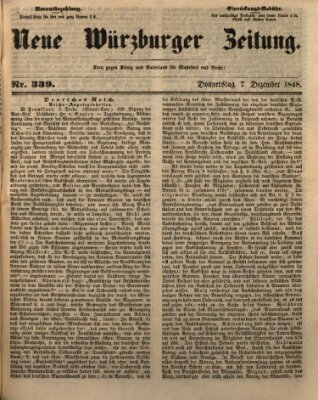 Neue Würzburger Zeitung Donnerstag 7. Dezember 1848