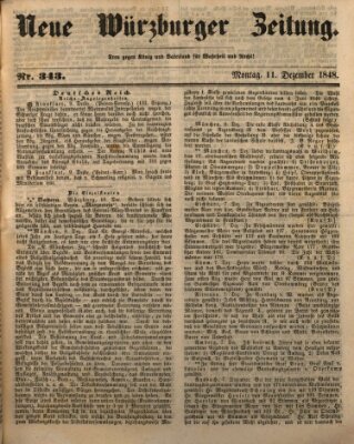 Neue Würzburger Zeitung Montag 11. Dezember 1848