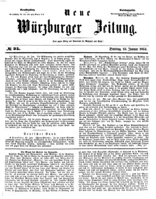 Neue Würzburger Zeitung Dienstag 25. Januar 1853