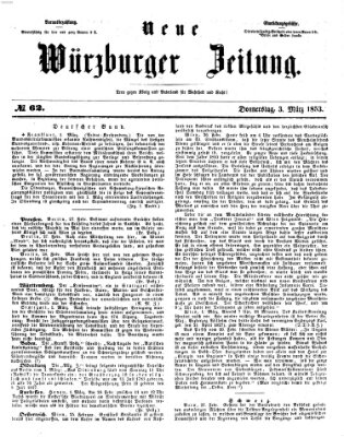 Neue Würzburger Zeitung Donnerstag 3. März 1853