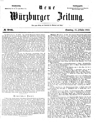 Neue Würzburger Zeitung Samstag 15. Oktober 1853