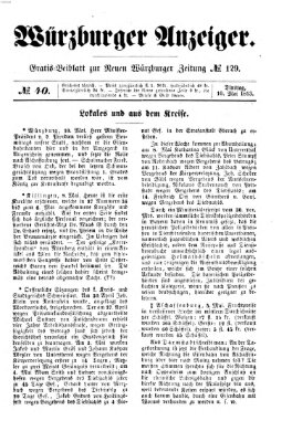 Würzburger Anzeiger (Neue Würzburger Zeitung) Dienstag 10. Mai 1853