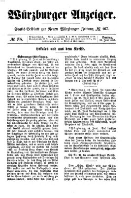 Würzburger Anzeiger (Neue Würzburger Zeitung) Samstag 18. Juni 1853