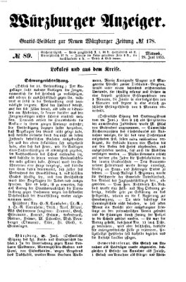 Würzburger Anzeiger (Neue Würzburger Zeitung) Mittwoch 29. Juni 1853