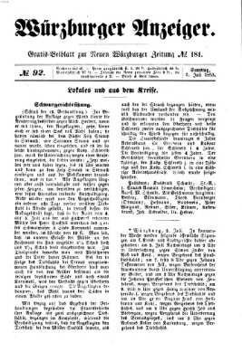 Würzburger Anzeiger (Neue Würzburger Zeitung) Samstag 2. Juli 1853
