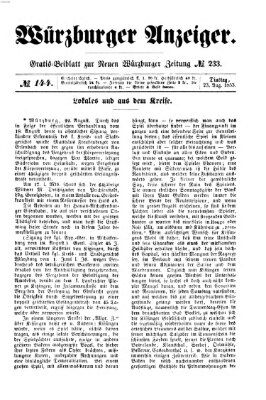 Würzburger Anzeiger (Neue Würzburger Zeitung) Dienstag 23. August 1853