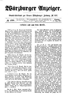 Würzburger Anzeiger (Neue Würzburger Zeitung) Samstag 27. August 1853