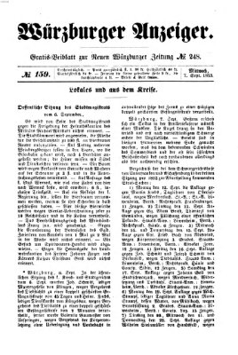 Würzburger Anzeiger (Neue Würzburger Zeitung) Mittwoch 7. September 1853