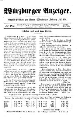 Würzburger Anzeiger (Neue Würzburger Zeitung) Freitag 7. Oktober 1853