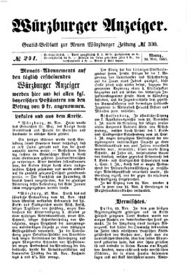 Würzburger Anzeiger (Neue Würzburger Zeitung) Montag 28. November 1853