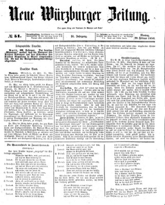 Neue Würzburger Zeitung Montag 20. Februar 1854
