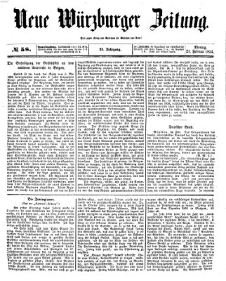Neue Würzburger Zeitung Montag 27. Februar 1854